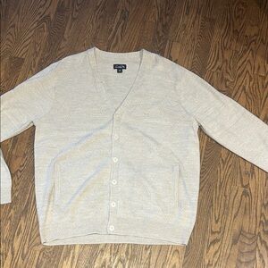 Arnold Palmer Mens Beige Button-Up Cardigan